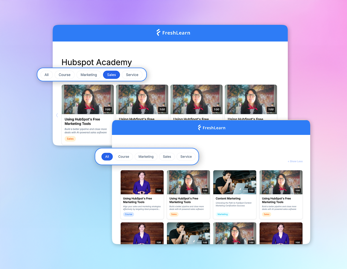 Tab-Based Category Filtering.Each tab can have its own color, making it easy for users.